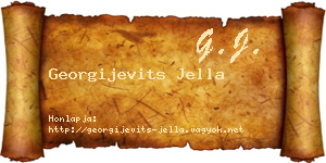 Georgijevits Jella névjegykártya